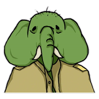 Человек зеленый слоник